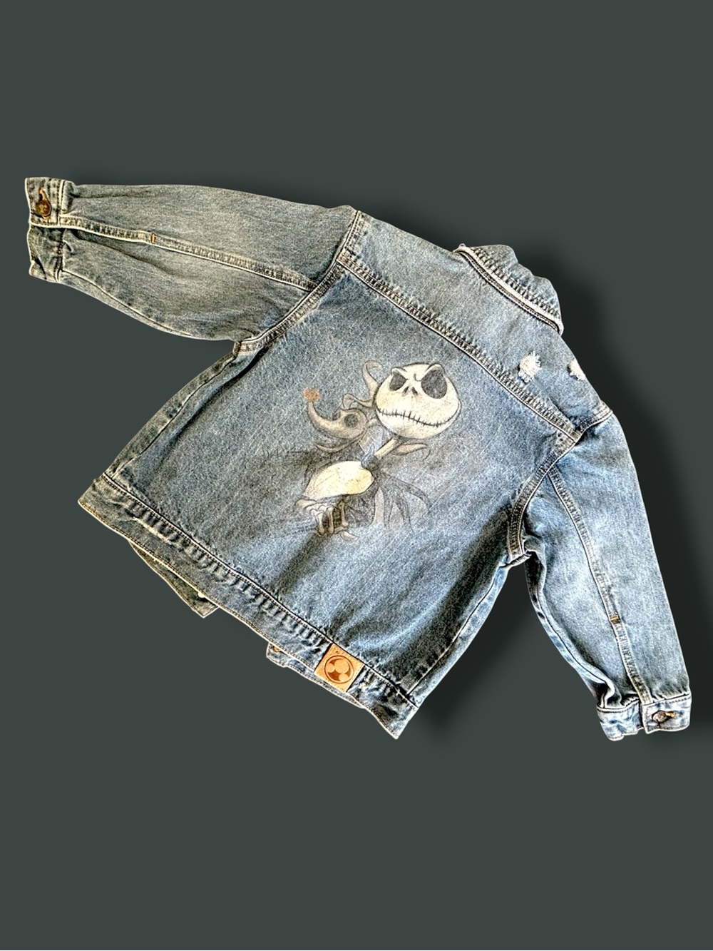 Disney Store toddler size 4 Medium Wash Denim Jacket JACK SKELLINGTON
